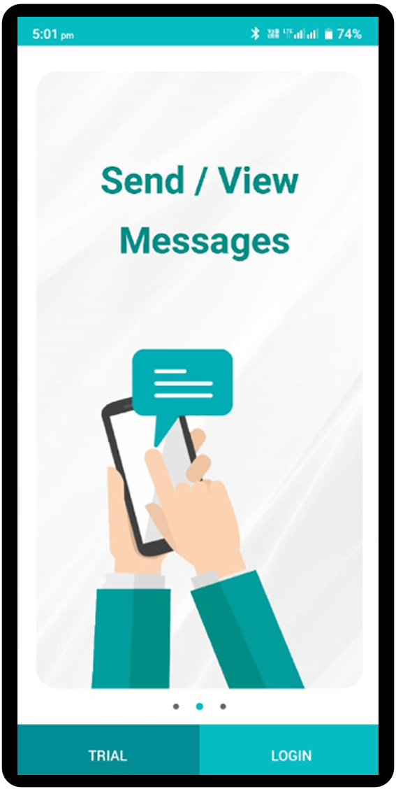 Mobile app interface for staff and administrators